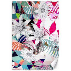 Flower Graphic Pattern Floral Canvas 12  X 18   by Mariart