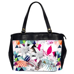 Flower Graphic Pattern Floral Office Handbags (2 Sides) 