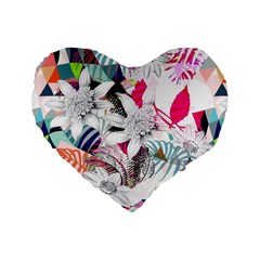 Flower Graphic Pattern Floral Standard 16  Premium Heart Shape Cushions