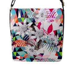 Flower Graphic Pattern Floral Flap Messenger Bag (l)  by Mariart