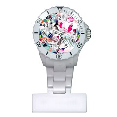 Flower Graphic Pattern Floral Plastic Nurses Watch by Mariart