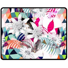 Flower Graphic Pattern Floral Double Sided Fleece Blanket (medium)  by Mariart