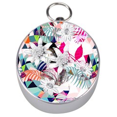 Flower Graphic Pattern Floral Silver Compasses by Mariart