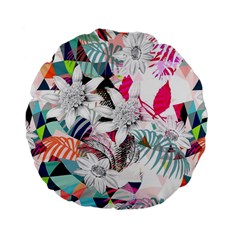 Flower Graphic Pattern Floral Standard 15  Premium Flano Round Cushions by Mariart