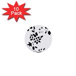 Flower Rose Black Sexy 1  Mini Buttons (10 pack)  Front