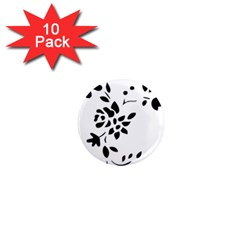 Flower Rose Black Sexy 1  Mini Magnet (10 Pack) 