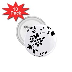 Flower Rose Black Sexy 1 75  Buttons (10 Pack)