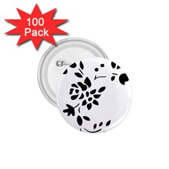 Flower Rose Black Sexy 1 75  Buttons (100 Pack)  by Mariart