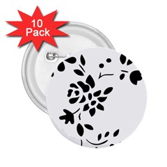 Flower Rose Black Sexy 2 25  Buttons (10 Pack) 