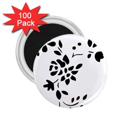 Flower Rose Black Sexy 2 25  Magnets (100 Pack) 