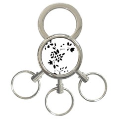 Flower Rose Black Sexy 3-ring Key Chains by Mariart