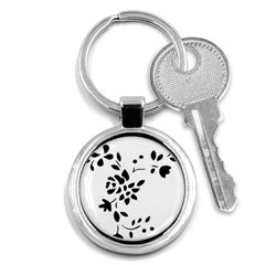 Flower Rose Black Sexy Key Chains (round)  by Mariart