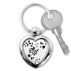 Flower Rose Black Sexy Key Chains (heart) 