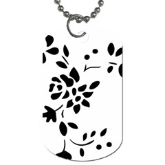 Flower Rose Black Sexy Dog Tag (two Sides) by Mariart