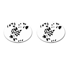 Flower Rose Black Sexy Cufflinks (oval)