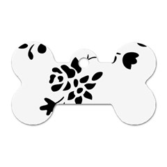 Flower Rose Black Sexy Dog Tag Bone (two Sides)