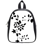 Flower Rose Black Sexy School Bag (Small) Front