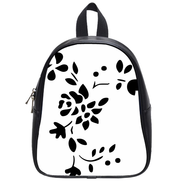 Flower Rose Black Sexy School Bag (Small)