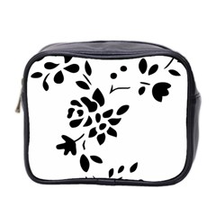 Flower Rose Black Sexy Mini Toiletries Bag 2-side