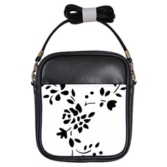 Flower Rose Black Sexy Girls Sling Bags by Mariart