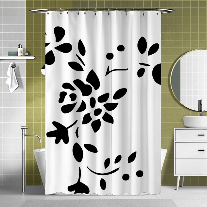 Flower Rose Black Sexy Shower Curtain 48  x 72  (Small) 