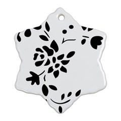 Flower Rose Black Sexy Snowflake Ornament (two Sides)