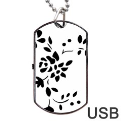 Flower Rose Black Sexy Dog Tag Usb Flash (two Sides)