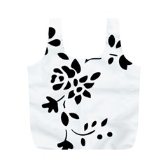 Flower Rose Black Sexy Full Print Recycle Bags (m) 