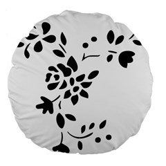 Flower Rose Black Sexy Large 18  Premium Flano Round Cushions