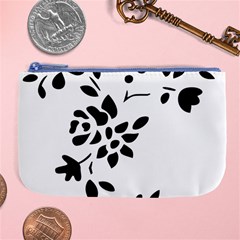 Flower Rose Black Sexy Large Coin Purse