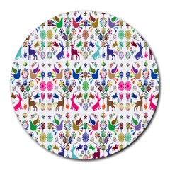 Birds Fish Flowers Floral Star Blue White Sexy Animals Beauty Rainbow Pink Purple Blue Green Orange Round Mousepads