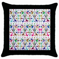 Birds Fish Flowers Floral Star Blue White Sexy Animals Beauty Rainbow Pink Purple Blue Green Orange Throw Pillow Case (black) by Mariart