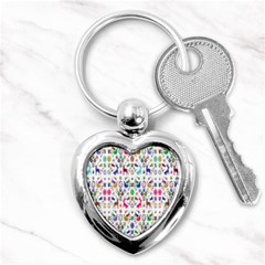 Birds Fish Flowers Floral Star Blue White Sexy Animals Beauty Rainbow Pink Purple Blue Green Orange Key Chains (heart)  by Mariart