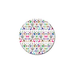 Birds Fish Flowers Floral Star Blue White Sexy Animals Beauty Rainbow Pink Purple Blue Green Orange Golf Ball Marker by Mariart