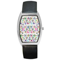 Birds Fish Flowers Floral Star Blue White Sexy Animals Beauty Rainbow Pink Purple Blue Green Orange Barrel Style Metal Watch by Mariart