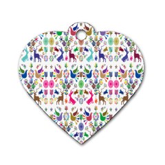 Birds Fish Flowers Floral Star Blue White Sexy Animals Beauty Rainbow Pink Purple Blue Green Orange Dog Tag Heart (two Sides)