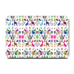 Birds Fish Flowers Floral Star Blue White Sexy Animals Beauty Rainbow Pink Purple Blue Green Orange Small Doormat  by Mariart