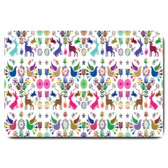 Birds Fish Flowers Floral Star Blue White Sexy Animals Beauty Rainbow Pink Purple Blue Green Orange Large Doormat  by Mariart