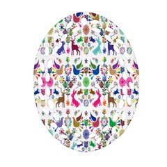 Birds Fish Flowers Floral Star Blue White Sexy Animals Beauty Rainbow Pink Purple Blue Green Orange Oval Filigree Ornament (two Sides) by Mariart