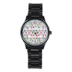 Birds Fish Flowers Floral Star Blue White Sexy Animals Beauty Rainbow Pink Purple Blue Green Orange Stainless Steel Round Watch by Mariart