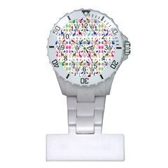 Birds Fish Flowers Floral Star Blue White Sexy Animals Beauty Rainbow Pink Purple Blue Green Orange Plastic Nurses Watch by Mariart