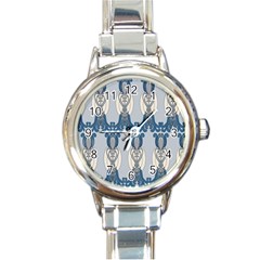 Flower Floral Leaf Beauty Art Round Italian Charm Watch