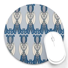 Flower Floral Leaf Beauty Art Round Mousepads