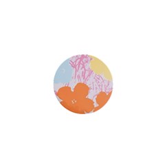 Flower Sunflower Floral Pink Orange Beauty Blue Yellow 1  Mini Magnets