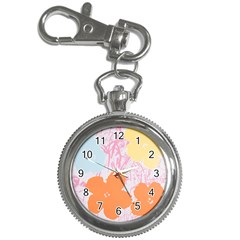 Flower Sunflower Floral Pink Orange Beauty Blue Yellow Key Chain Watches