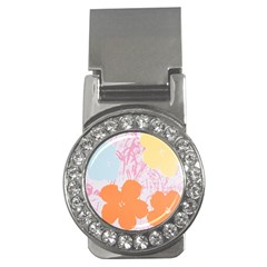 Flower Sunflower Floral Pink Orange Beauty Blue Yellow Money Clips (cz) 