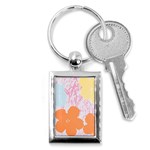 Flower Sunflower Floral Pink Orange Beauty Blue Yellow Key Chains (Rectangle)  Front