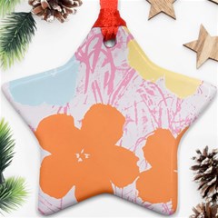 Flower Sunflower Floral Pink Orange Beauty Blue Yellow Star Ornament (two Sides) by Mariart