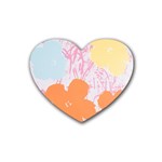 Flower Sunflower Floral Pink Orange Beauty Blue Yellow Heart Coaster (4 pack)  Front