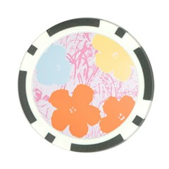 Flower Sunflower Floral Pink Orange Beauty Blue Yellow Poker Chip Card Guard by Mariart